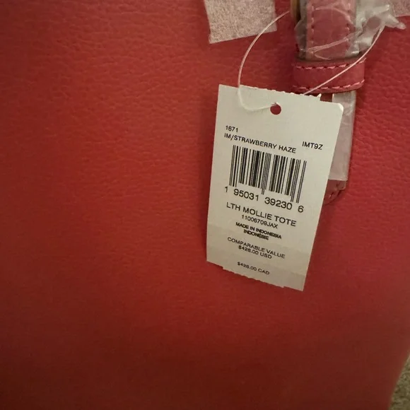 Coach Fuchsia Leather Tote Bag - Picture 9 of 10